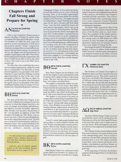 Chapter Notes: Chapters Finish Fall Strong and Prepare for Spring